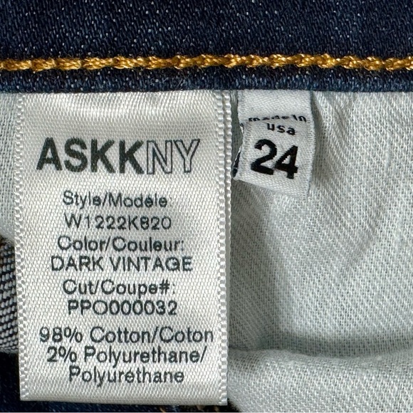 ASKK NY NWT Size: 24 High-Rise Dark Vintage Crop Bootcut Jean - Picture 4 of 6